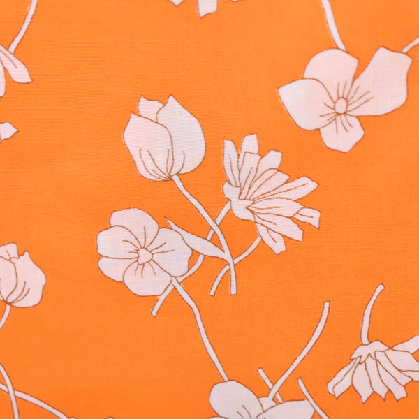 1960s Orange & White Floral Romper