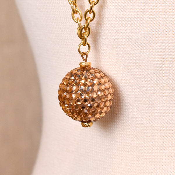 Sparkly Rhinestone Ball Pendant Necklace