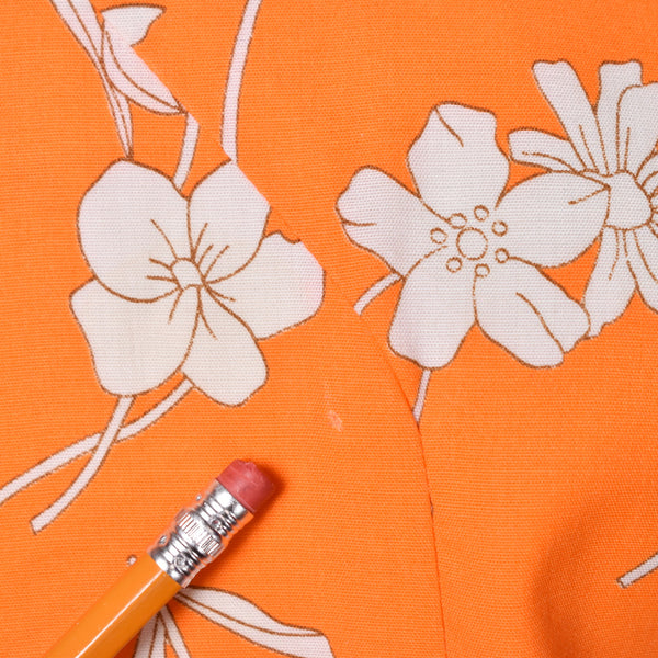 1960s Orange & White Floral Romper