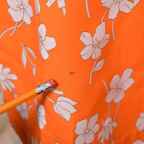1960s Orange & White Floral Romper