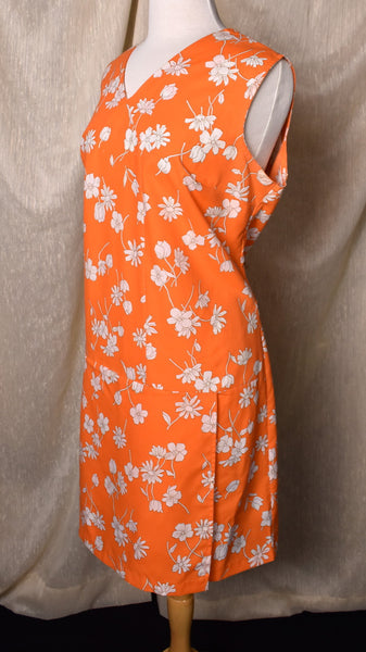 1960s Orange & White Floral Romper