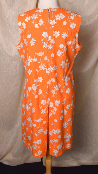 1960s Orange & White Floral Romper