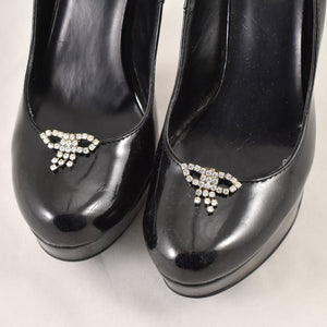 Sparkly Rhinestone Bow Shoe Clips