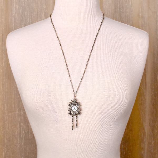 Cuckoo Clock Watch Pendant Necklace