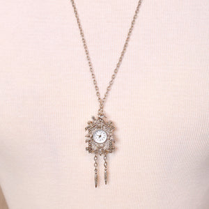 Cuckoo Clock Watch Pendant Necklace