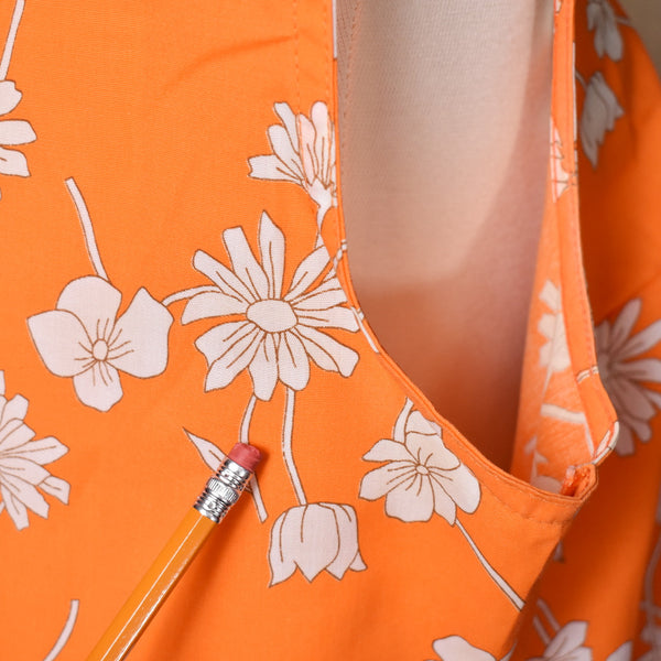 1960s Orange & White Floral Romper