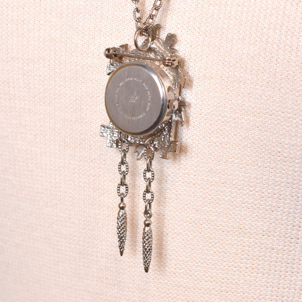 Cuckoo Clock Watch Pendant Necklace