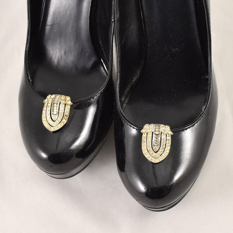 Deco Style Rhinestone Shoe Clips