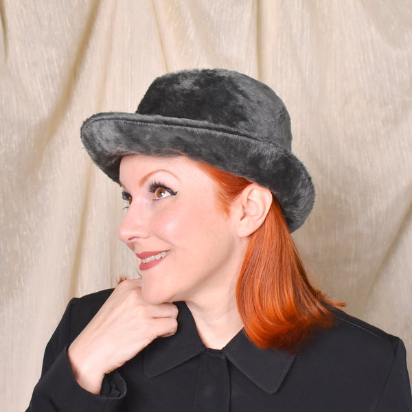 1960s Fuzzy Gray Hat