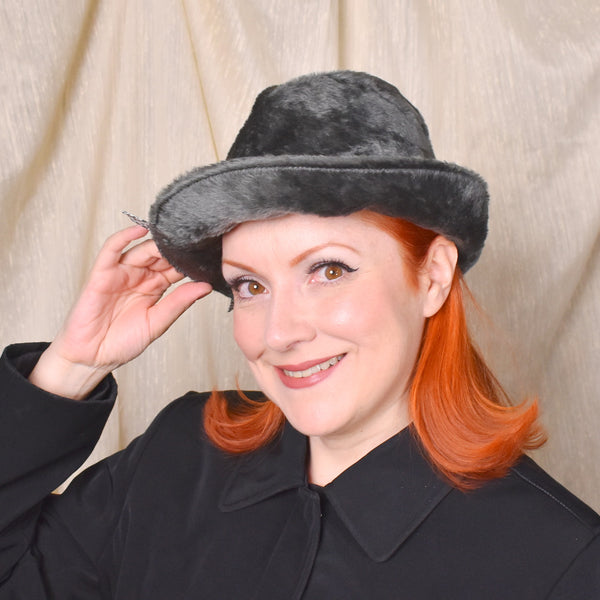 1960s Fuzzy Gray Hat