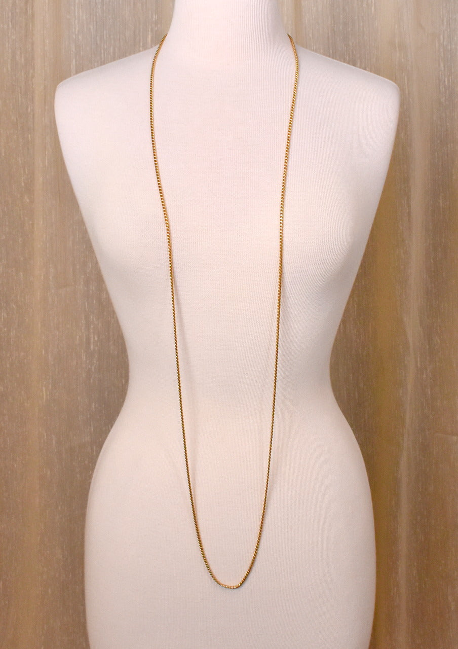 Trifari Extra Long Gold Chain Necklace