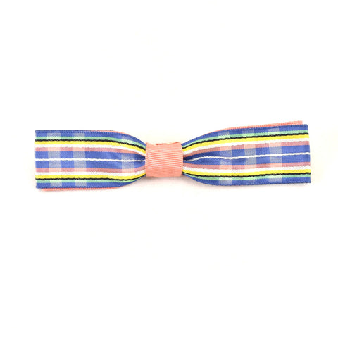 1950s Spring Plaid Clip-On Bow Tie