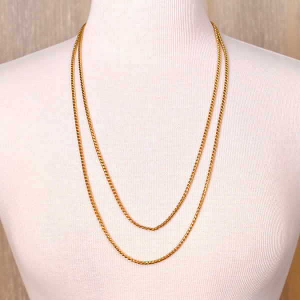 Trifari Extra Long Gold Chain Necklace