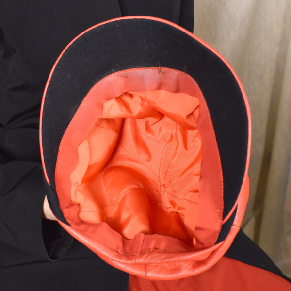 1960s Brick Red Mod Vinyl Cap Hat