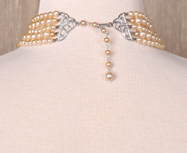 5 Strand White Pearl Necklace