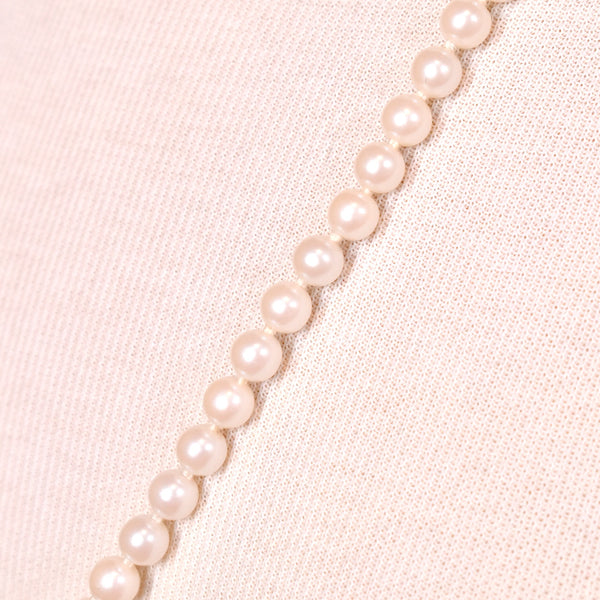 Long Iridescent White Pearl Necklace