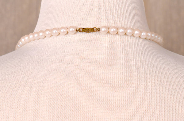 Long Iridescent White Pearl Necklace