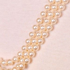 Extra Long White Faux Pearl Necklace