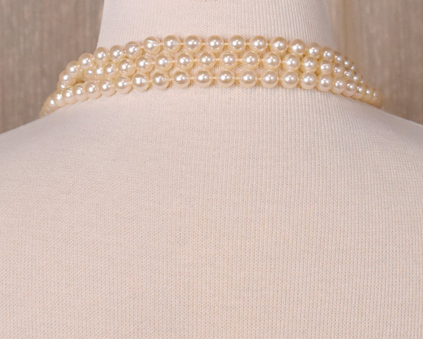 Extra Long White Faux Pearl Necklace