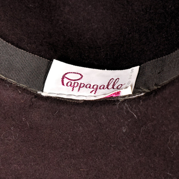 1970s Papagallo Brown Floral Hat