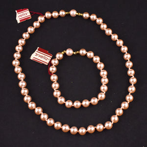 NWT Marvella Pink Pearl Necklace & Brac Set