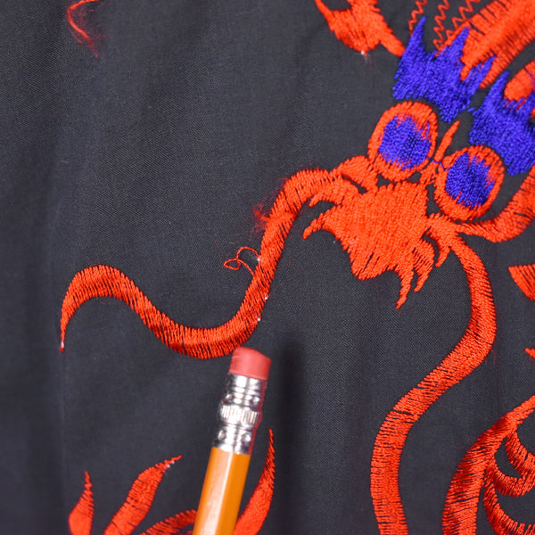 1970s Black Red Dragon Robe