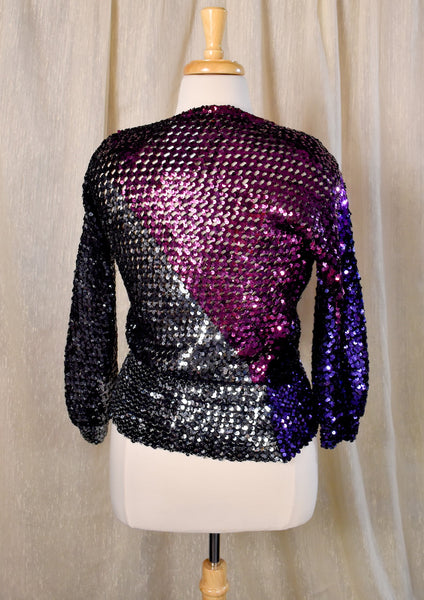 1980s Sequin Bow Disco Top