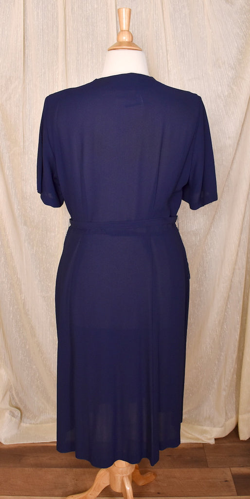 1940s Navy Eyelet Rhinestone Dress Cats Like Us 1940s Navy Eyelet Rhinestone Dress Cats Like Us