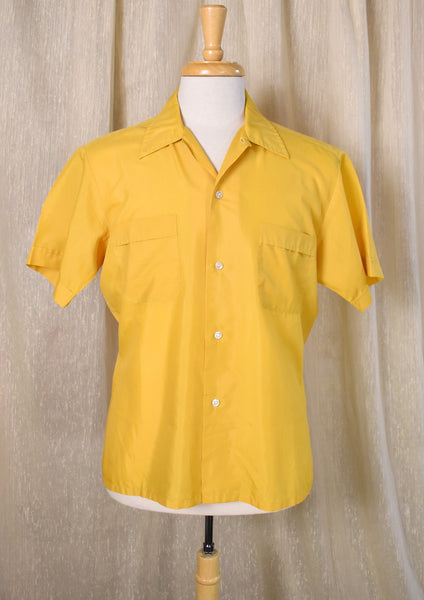1960s Mustard Stitched Collar Shirt