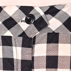 1940s Black & White Gingham Pocket Dress