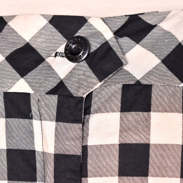 1940s Black & White Gingham Pocket Dress