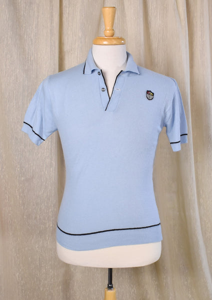 1970s Ultra Soft Sky Blue Olympic Polo Sweater