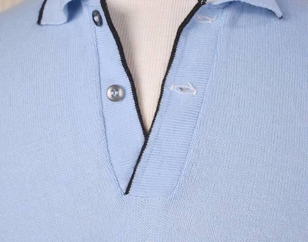 1970s Ultra Soft Sky Blue Olympic Polo Sweater