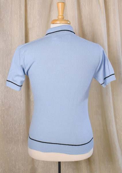 1970s Ultra Soft Sky Blue Olympic Polo Sweater