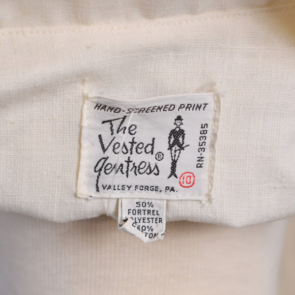 1960s Vested Gentress Cats & Dogs Maxi Shirt Dress