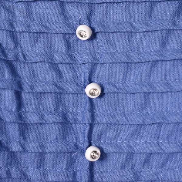 1950s Betty Barclay Blue Rhinestone Button Dress