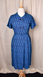 NWT 1950s Blue Asymmetrical Shirt Dress