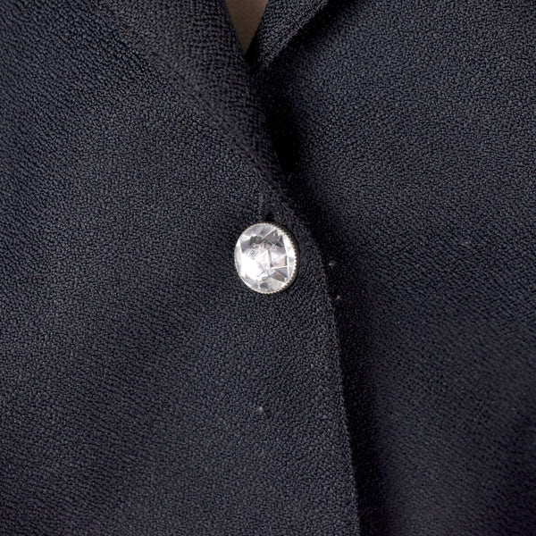 1980s Black Rhinestone Jumpsuit