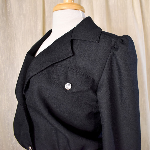 1980s Black Rhinestone Jumpsuit