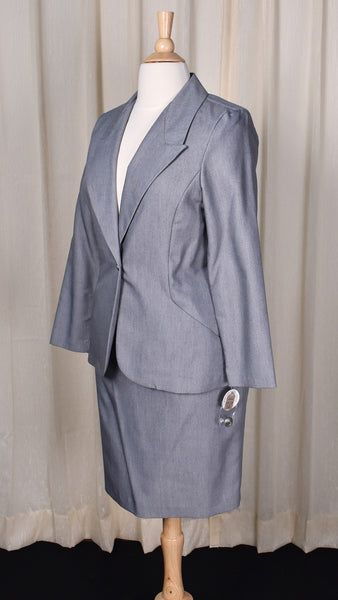 NWT 1980s Gray Skirt Power Suit