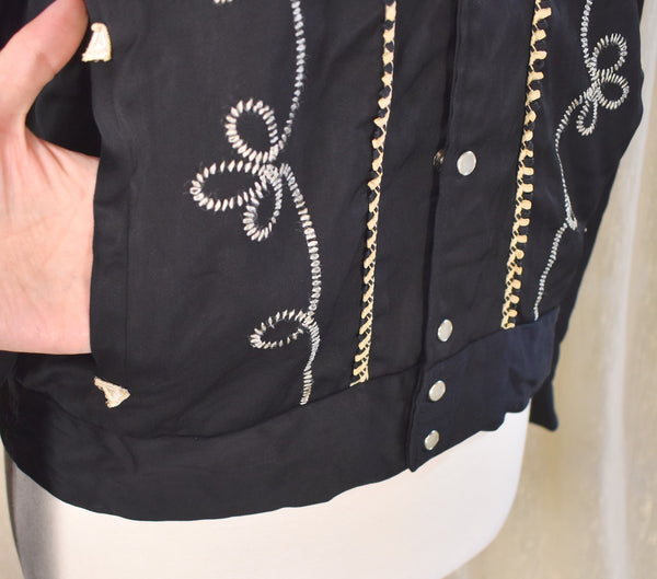 1970s H Bar C Black Bolero Western Jacket