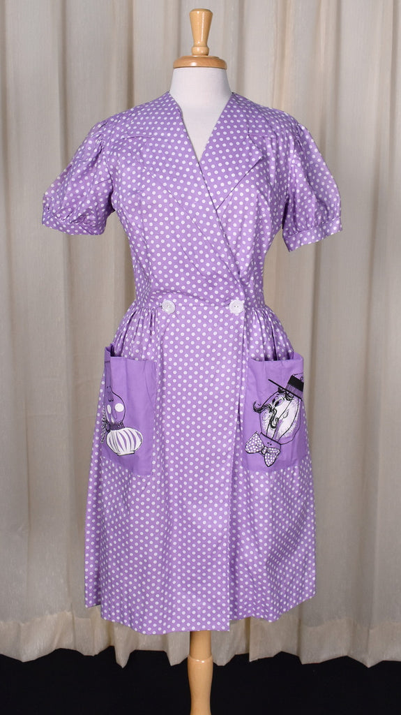 light purple polka dot dress Marcell Dress in Purple Polka Dot L
