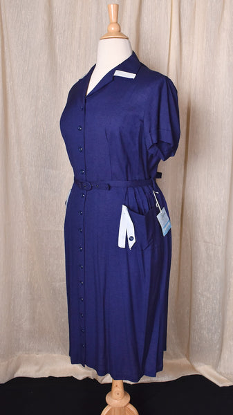 NWT 1950s Blue Ribbon Pocket Dress