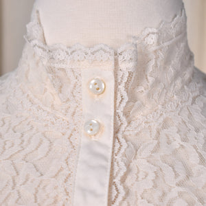 NWT 1980s Cream Victorian Lace Blouse
