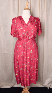 1940s Atomic Squiggle Print Dress