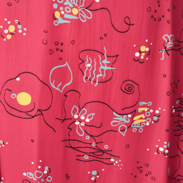 1940s Atomic Squiggle Print Dress