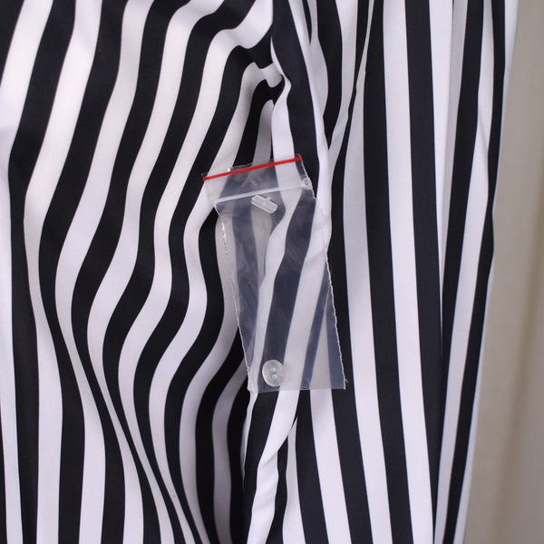 NWT 1940s Style Black & White Striped Bow Blouse