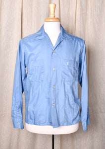 1950s LS Blue Loop Collar Shirt