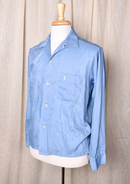 1950s LS Blue Loop Collar Shirt