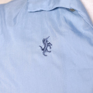 1950s SS Blue Tab & Loop Collar Shirt